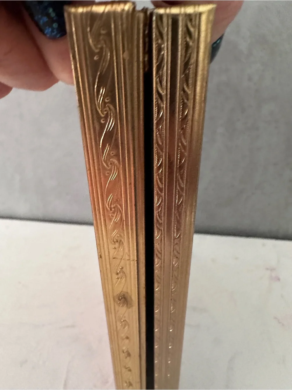 2 Vintage ORNATE METAL GOLD Picture Frame, FITS 5x7” DANISH NEOCLASSICAL